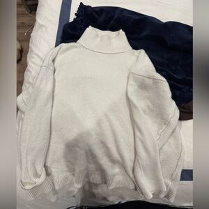 Free People White Mockneck afterglow Sweater